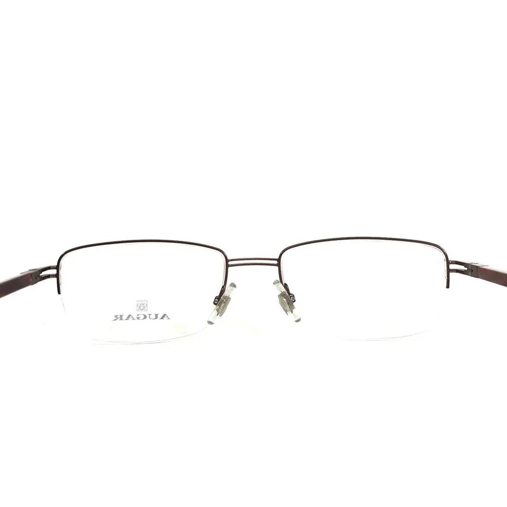 Augar Eyeglasses Frames 195 COL 106 Grey Red 22KT GP Gold Plated 56-18-135